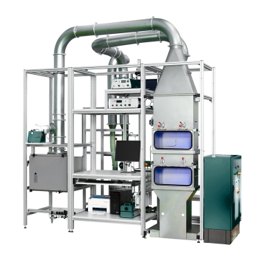 Test system for testing particle separation of air filters for passenger compartments